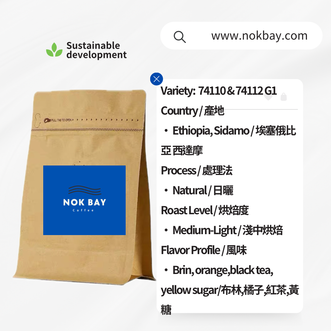 Nok bay coffee 精品咖啡豆 衣索比亞 西達摩 Mitima 日曬 74110 & 74112 咖啡豆 掛耳包