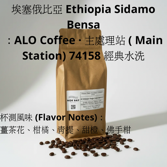 Nok Bay 香港烘焙 埃塞俄比亞 Ethiopia Sidamo Bensa ：ALO Coffee · 主處理站 (Main Station) 74158 經典水洗 手沖精品咖啡豆